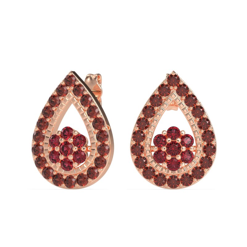Teardrop Cluster Halo Earrings