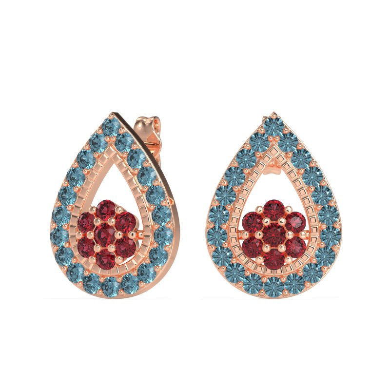 Teardrop Cluster Halo Earrings