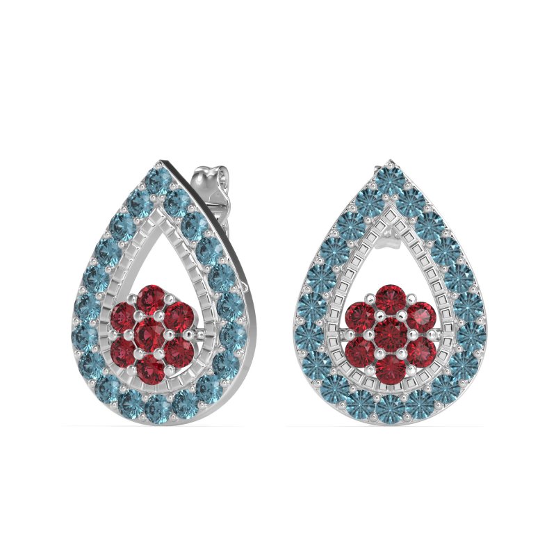 Teardrop Cluster Halo Earrings