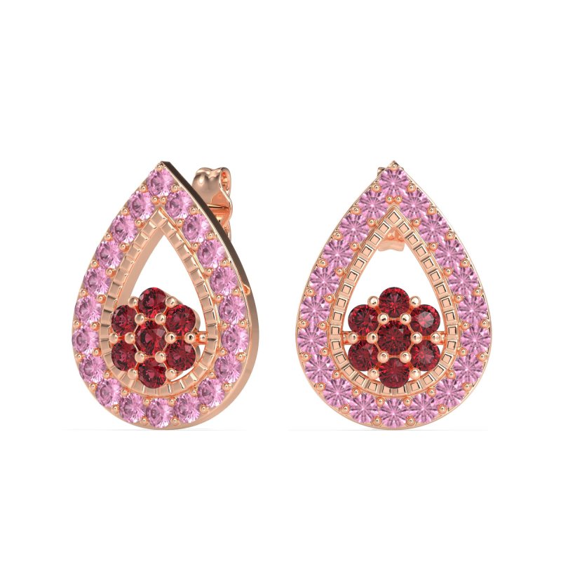 Teardrop Cluster Halo Earrings
