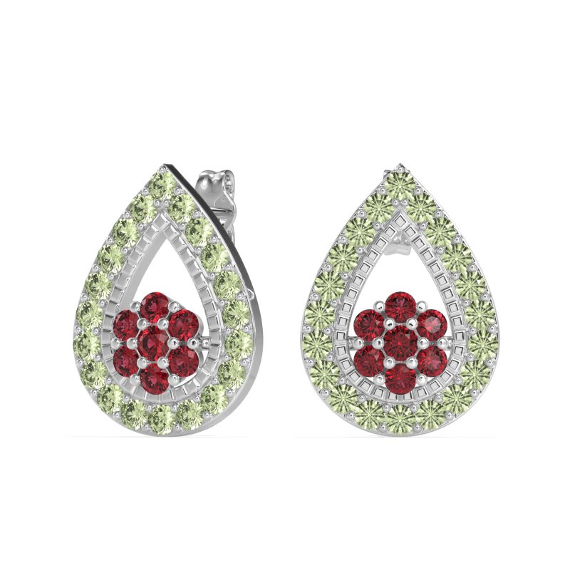 Teardrop Cluster Halo Earrings