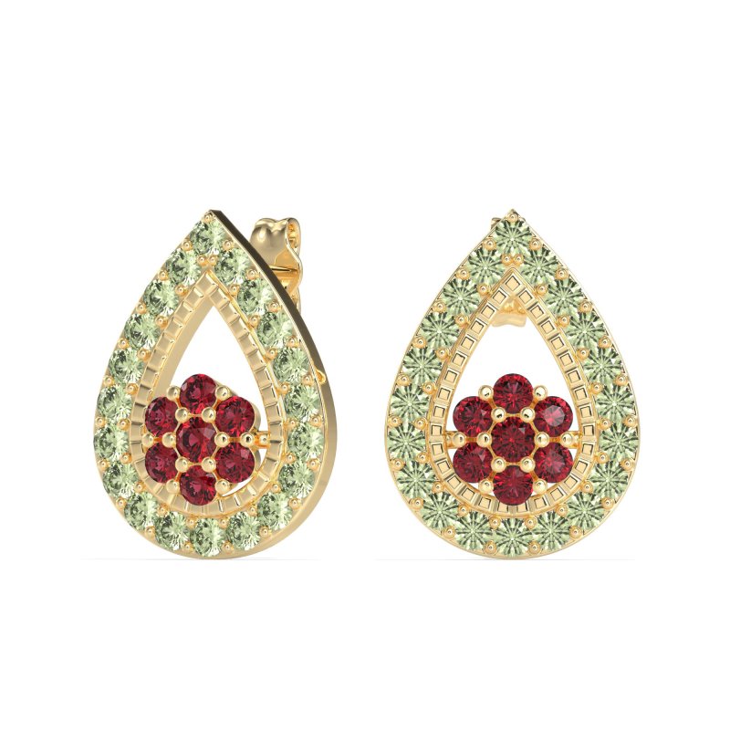 Teardrop Cluster Halo Earrings