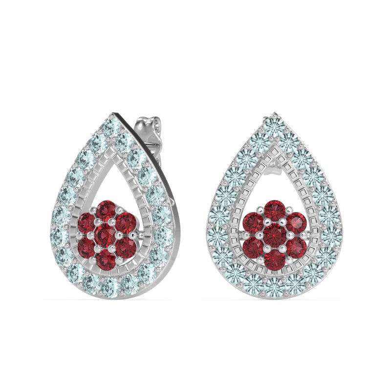 Teardrop Cluster Halo Earrings