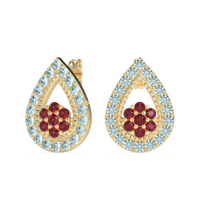 Teardrop Cluster Halo Earrings