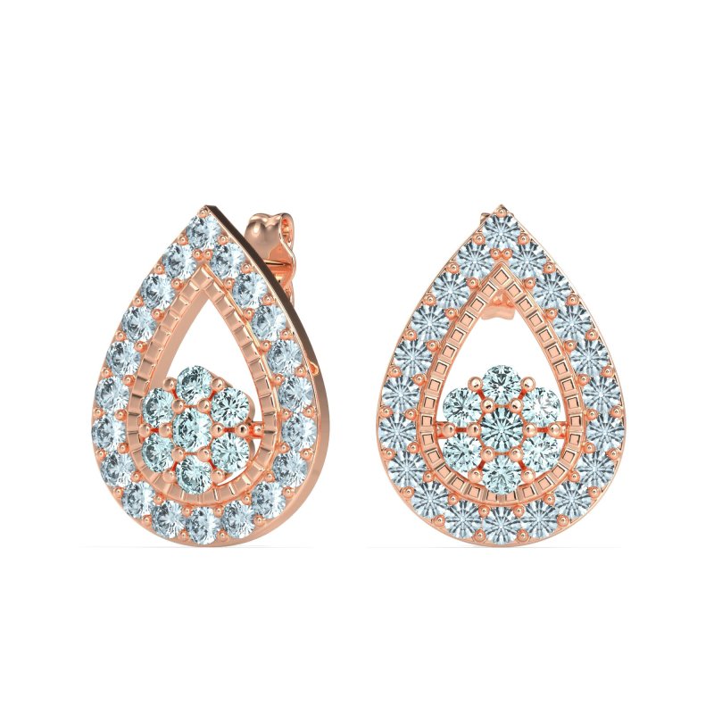 Teardrop Cluster Halo Earrings