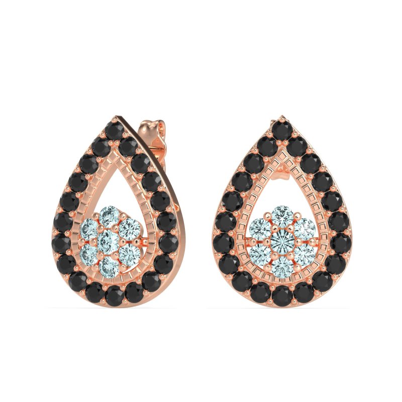 Teardrop Cluster Halo Earrings