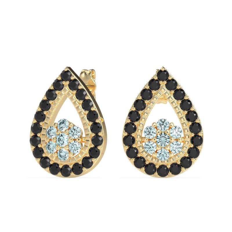 Teardrop Cluster Halo Earrings