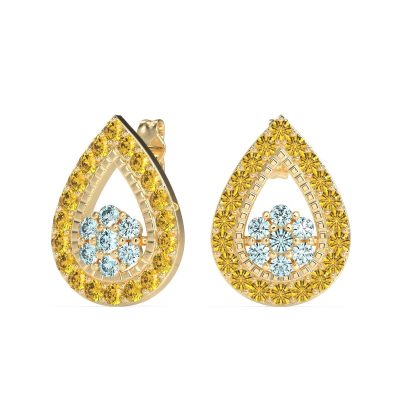 Teardrop Cluster Halo Earrings