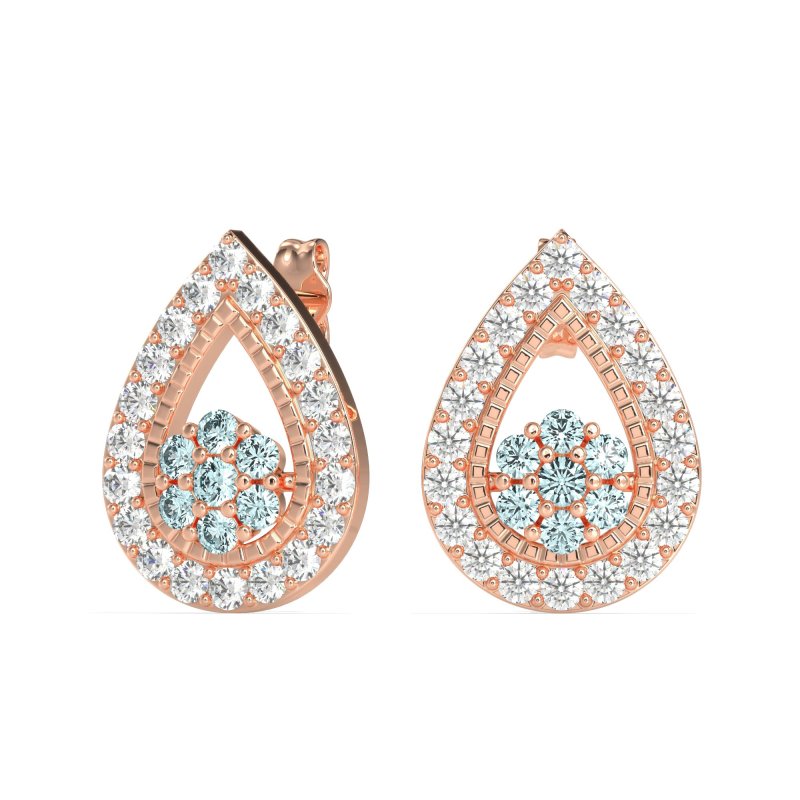Teardrop Cluster Halo Earrings