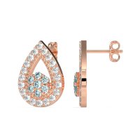 Teardrop Cluster Halo Earrings