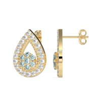 Teardrop Cluster Halo Earrings