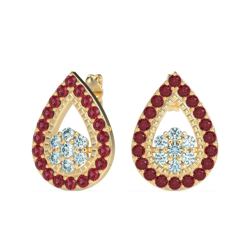 Teardrop Cluster Halo Earrings