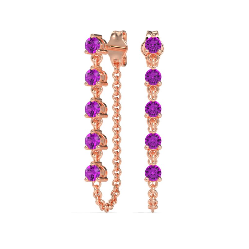 Dangling Chain Stud Drop Earrings
