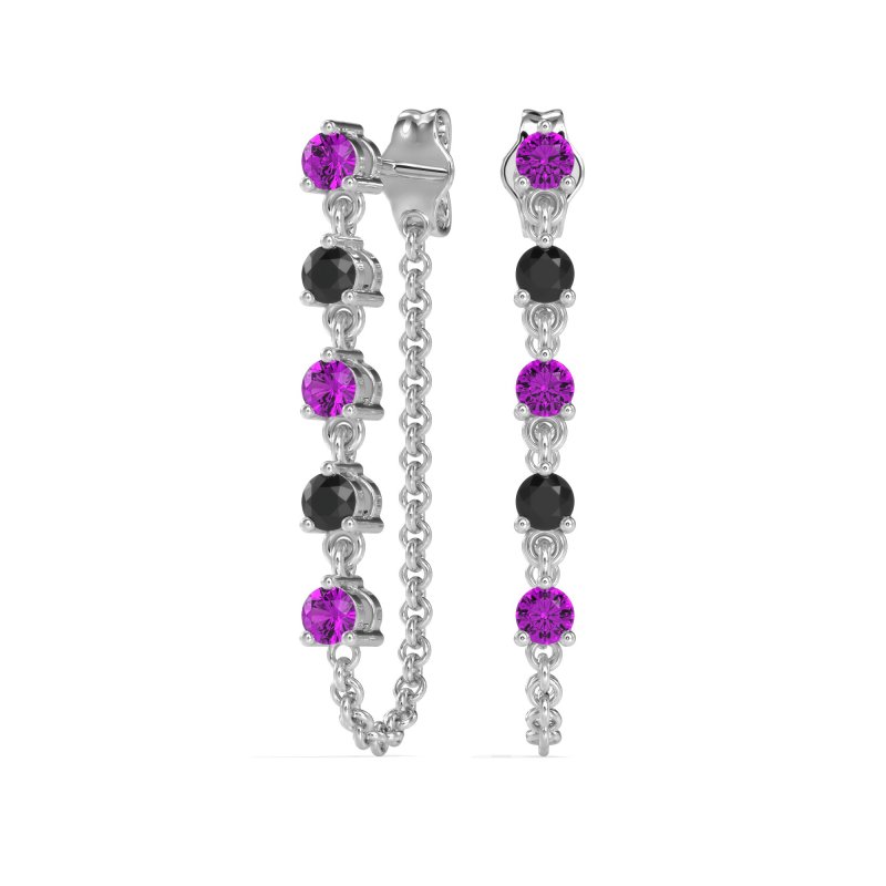 Dangling Chain Stud Drop Earrings