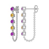 Dangling Chain Stud Drop Earrings