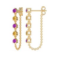 Dangling Chain Stud Drop Earrings