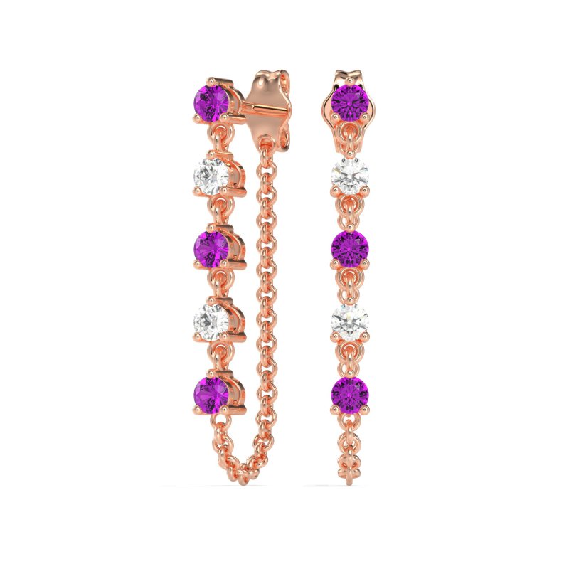 Dangling Chain Stud Drop Earrings
