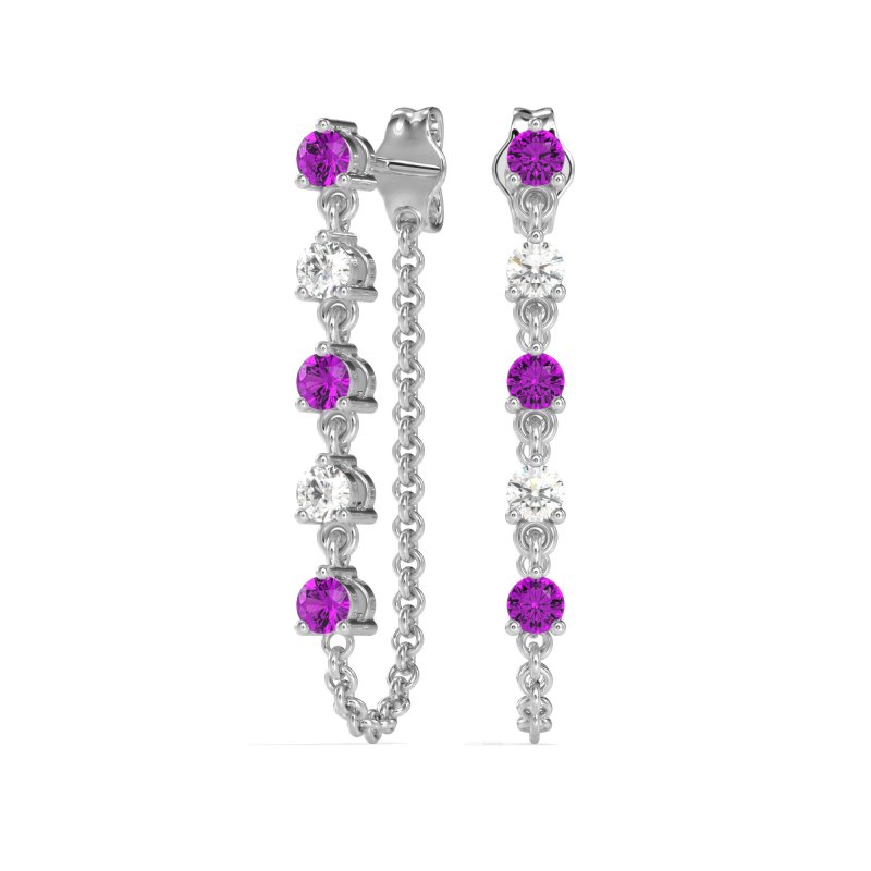 Dangling Chain Stud Drop Earrings