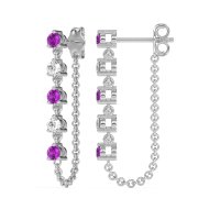 Dangling Chain Stud Drop Earrings