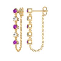 Dangling Chain Stud Drop Earrings