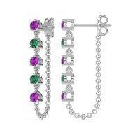 Dangling Chain Stud Drop Earrings