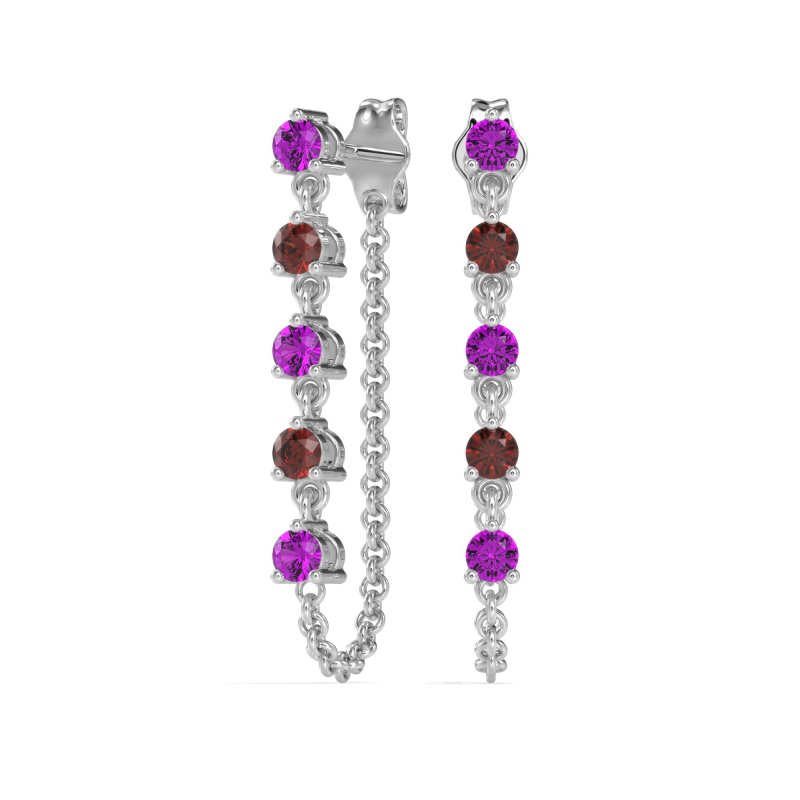 Dangling Chain Stud Drop Earrings