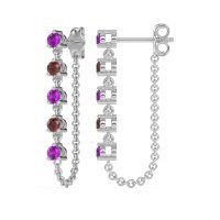 Dangling Chain Stud Drop Earrings