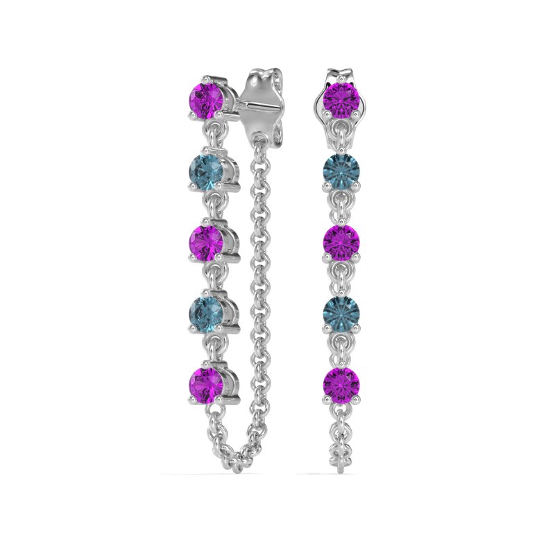 Dangling Chain Stud Drop Earrings