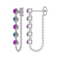 Dangling Chain Stud Drop Earrings
