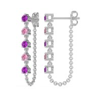 Dangling Chain Stud Drop Earrings