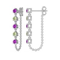Dangling Chain Stud Drop Earrings