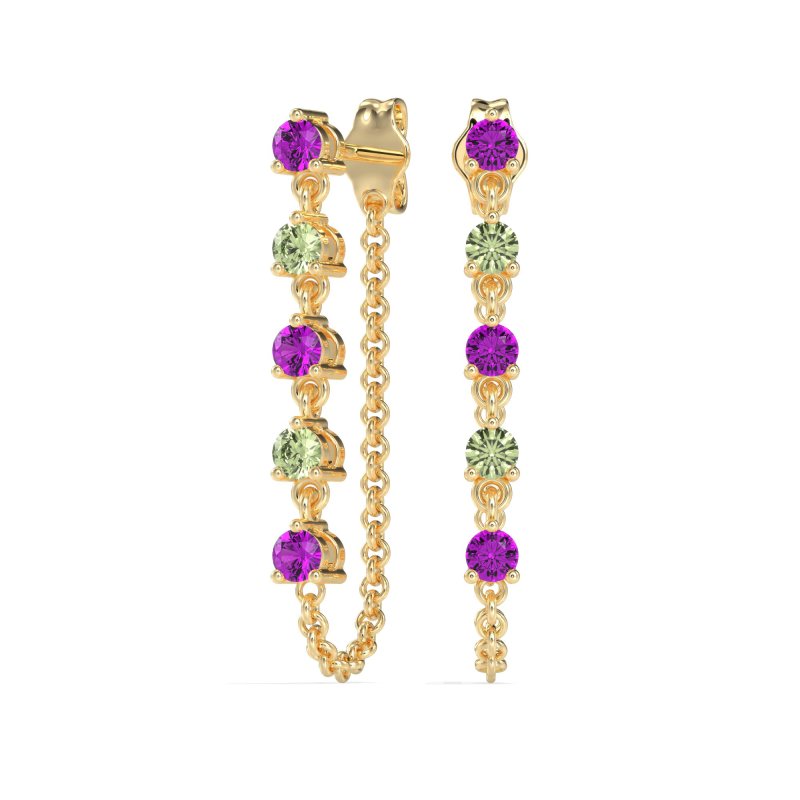 Dangling Chain Stud Drop Earrings