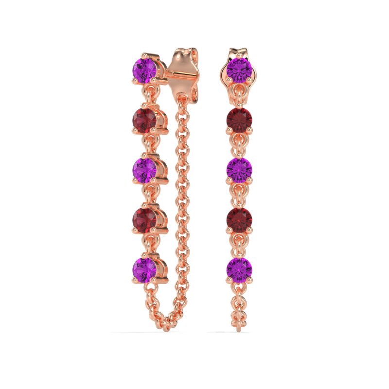 Dangling Chain Stud Drop Earrings