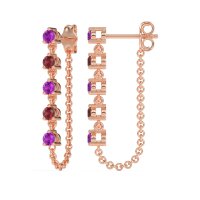 Dangling Chain Stud Drop Earrings