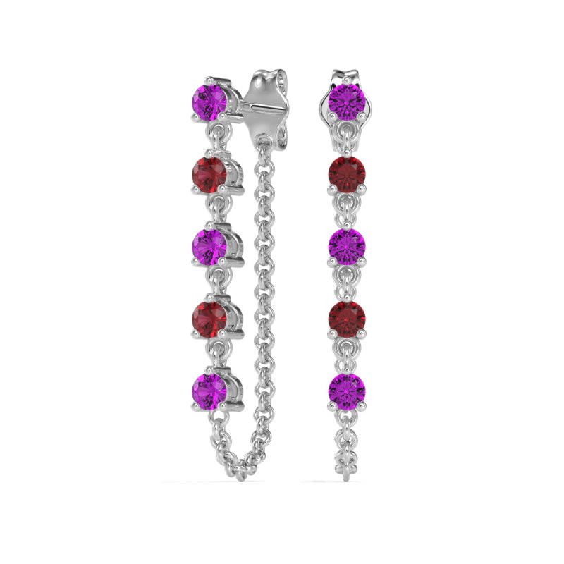 Dangling Chain Stud Drop Earrings