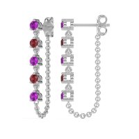 Dangling Chain Stud Drop Earrings