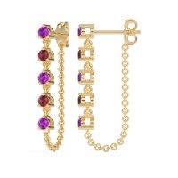 Dangling Chain Stud Drop Earrings