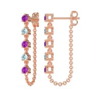 Dangling Chain Stud Drop Earrings