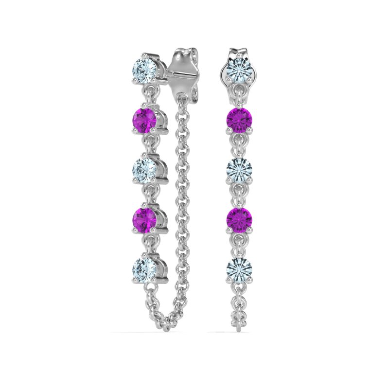 Dangling Chain Stud Drop Earrings