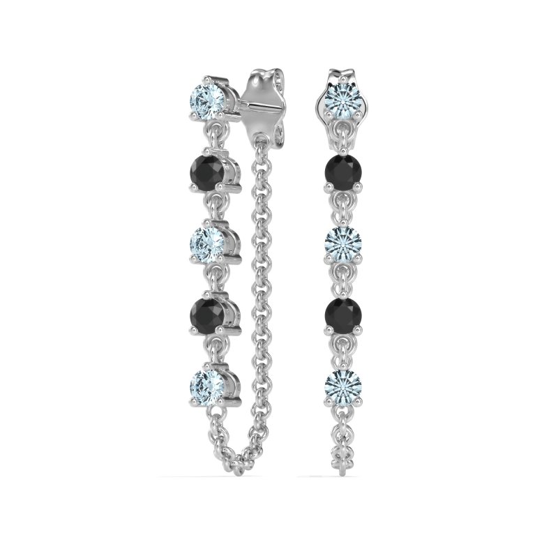 Dangling Chain Stud Drop Earrings