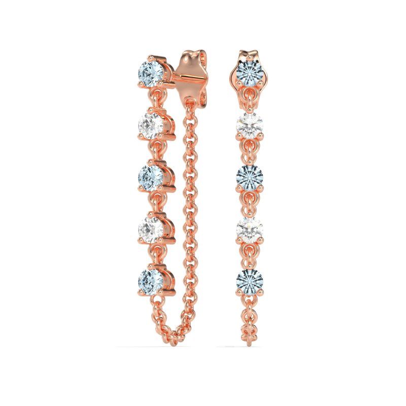 Dangling Chain Stud Drop Earrings