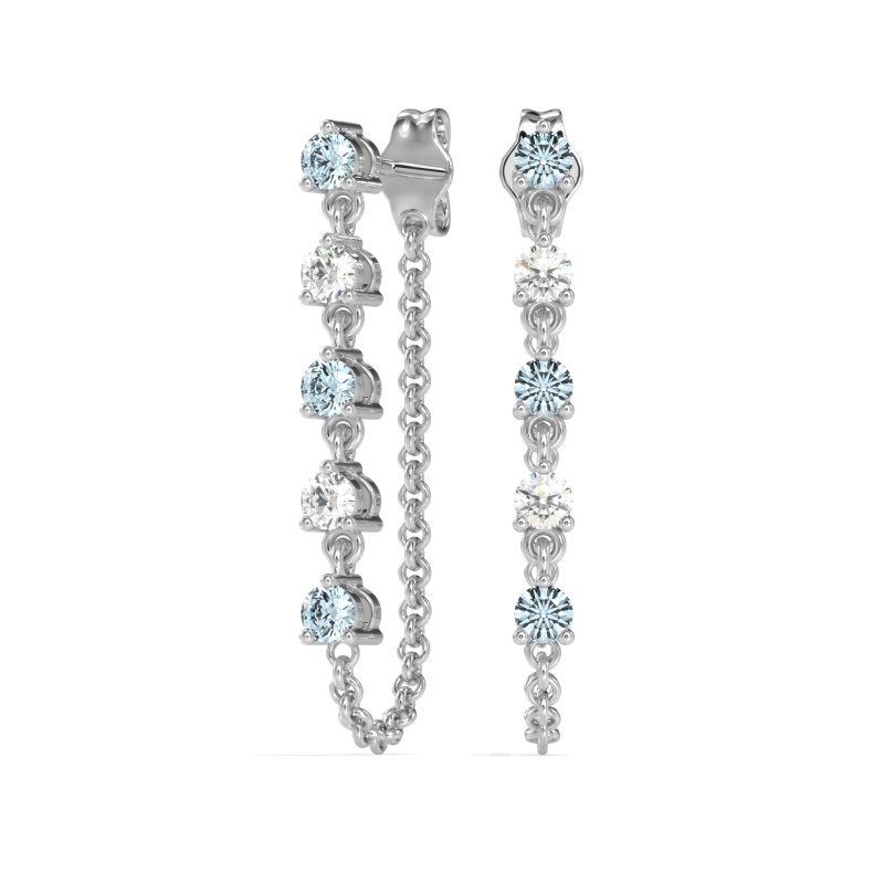 Dangling Chain Stud Drop Earrings