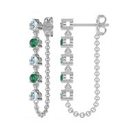 Dangling Chain Stud Drop Earrings