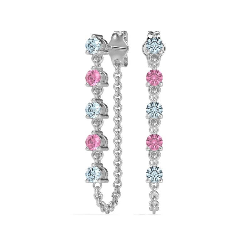 Dangling Chain Stud Drop Earrings