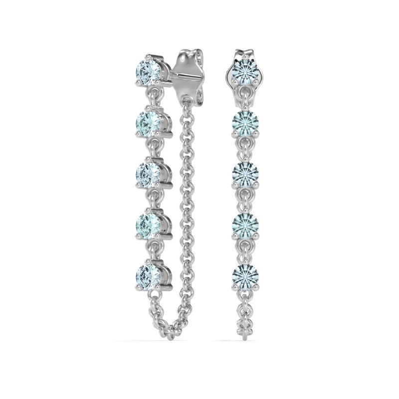 Dangling Chain Stud Drop Earrings