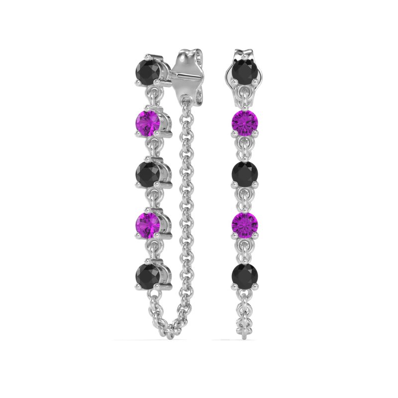 Dangling Chain Stud Drop Earrings