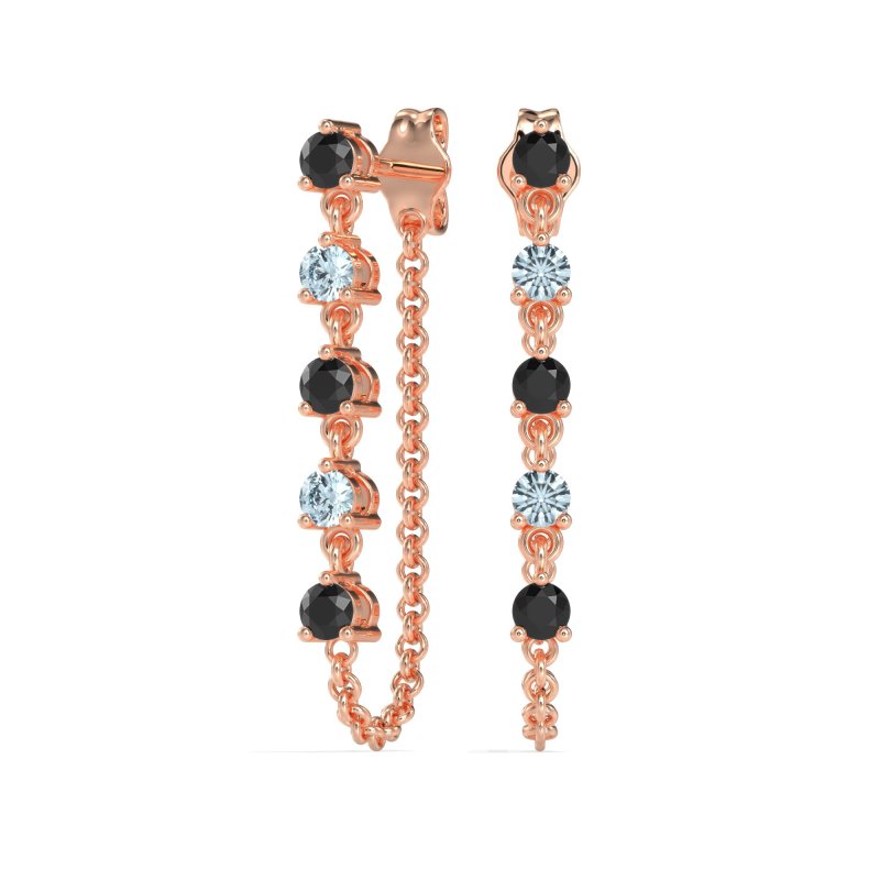 Dangling Chain Stud Drop Earrings