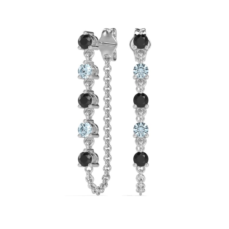 Dangling Chain Stud Drop Earrings