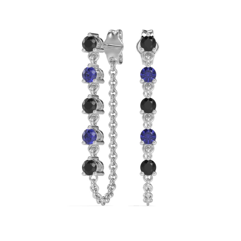 Dangling Chain Stud Drop Earrings