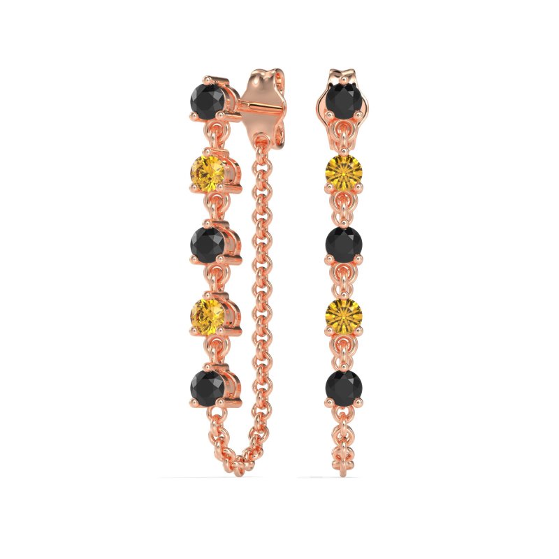 Dangling Chain Stud Drop Earrings